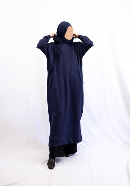 Navy Hoodie Abaya ABAA