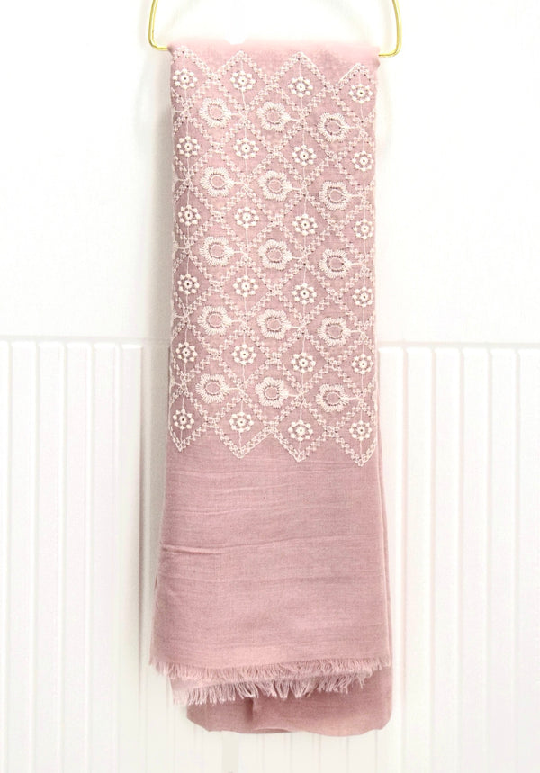 Powder Pink - Grace Embroidered Hijab