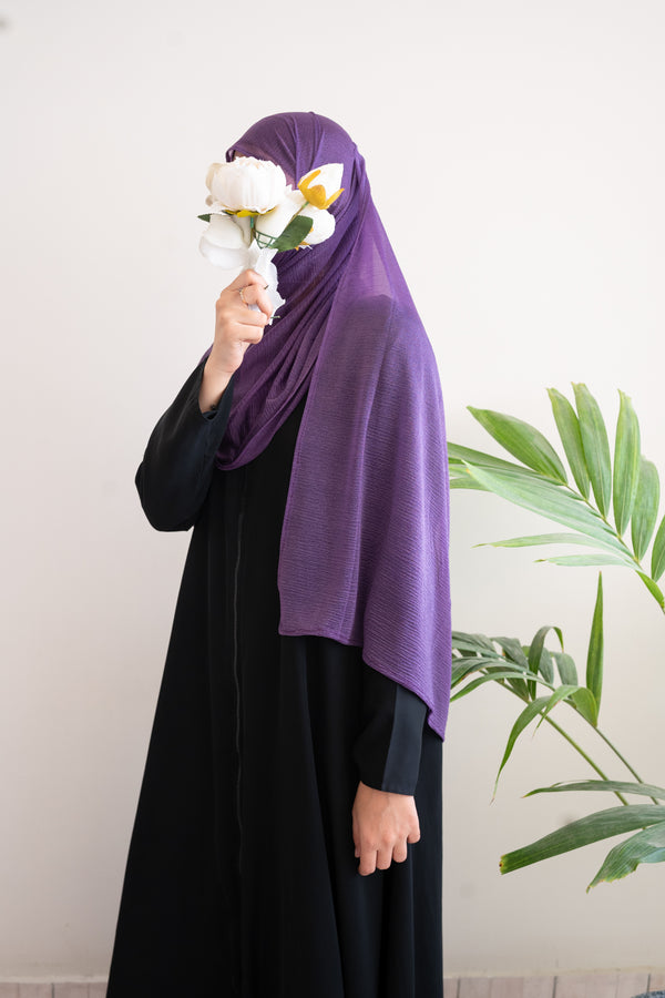 Purple Crushed Jersey Hijab