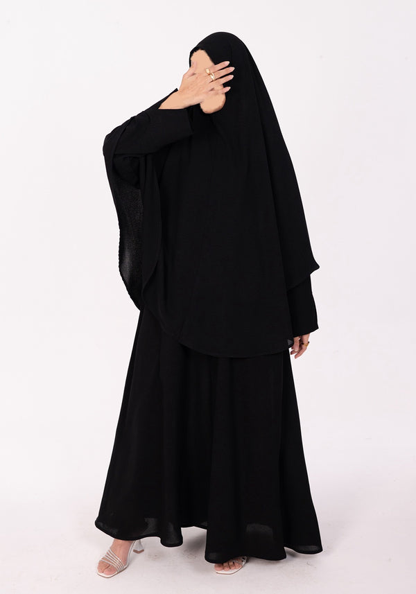 Black Abaya & Khimar Set