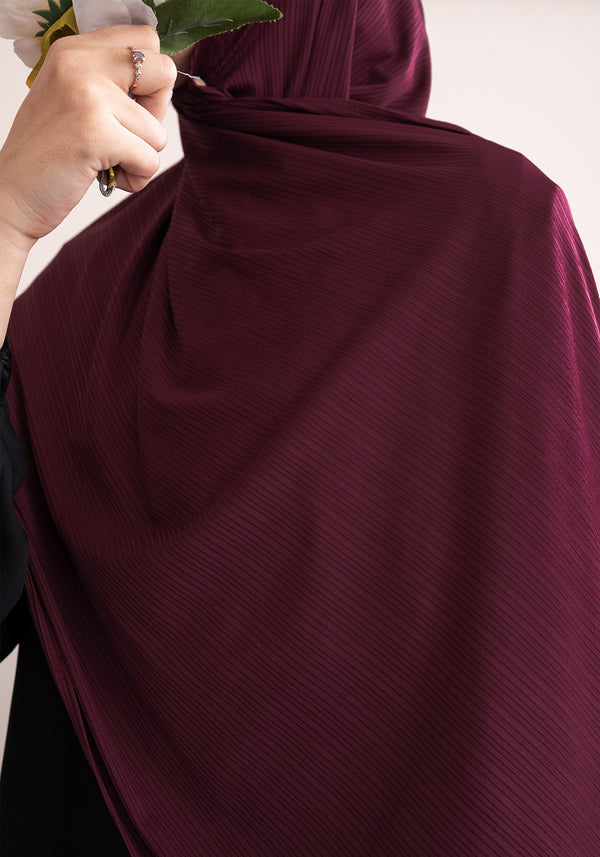 Burnt Maroon Ribbed Jersey Hijab