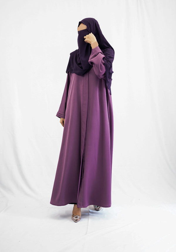 Dark Lilac Zoom Textured Abaya