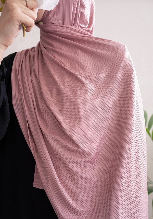 Rose Pink Ribbed Jersey Hijab