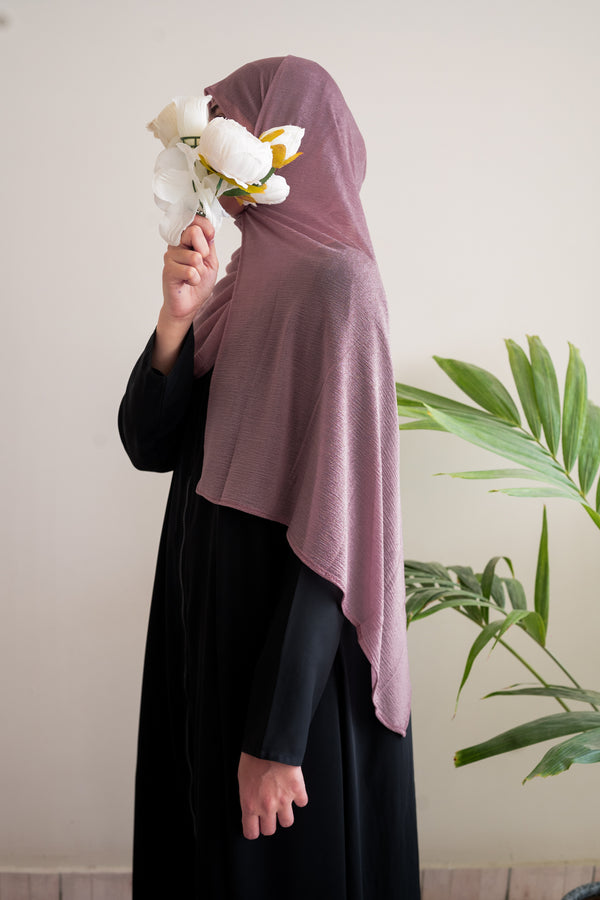 Mauve Crushed Jersey Hijab