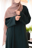 Dark Emerald Textured Everywear Abaya