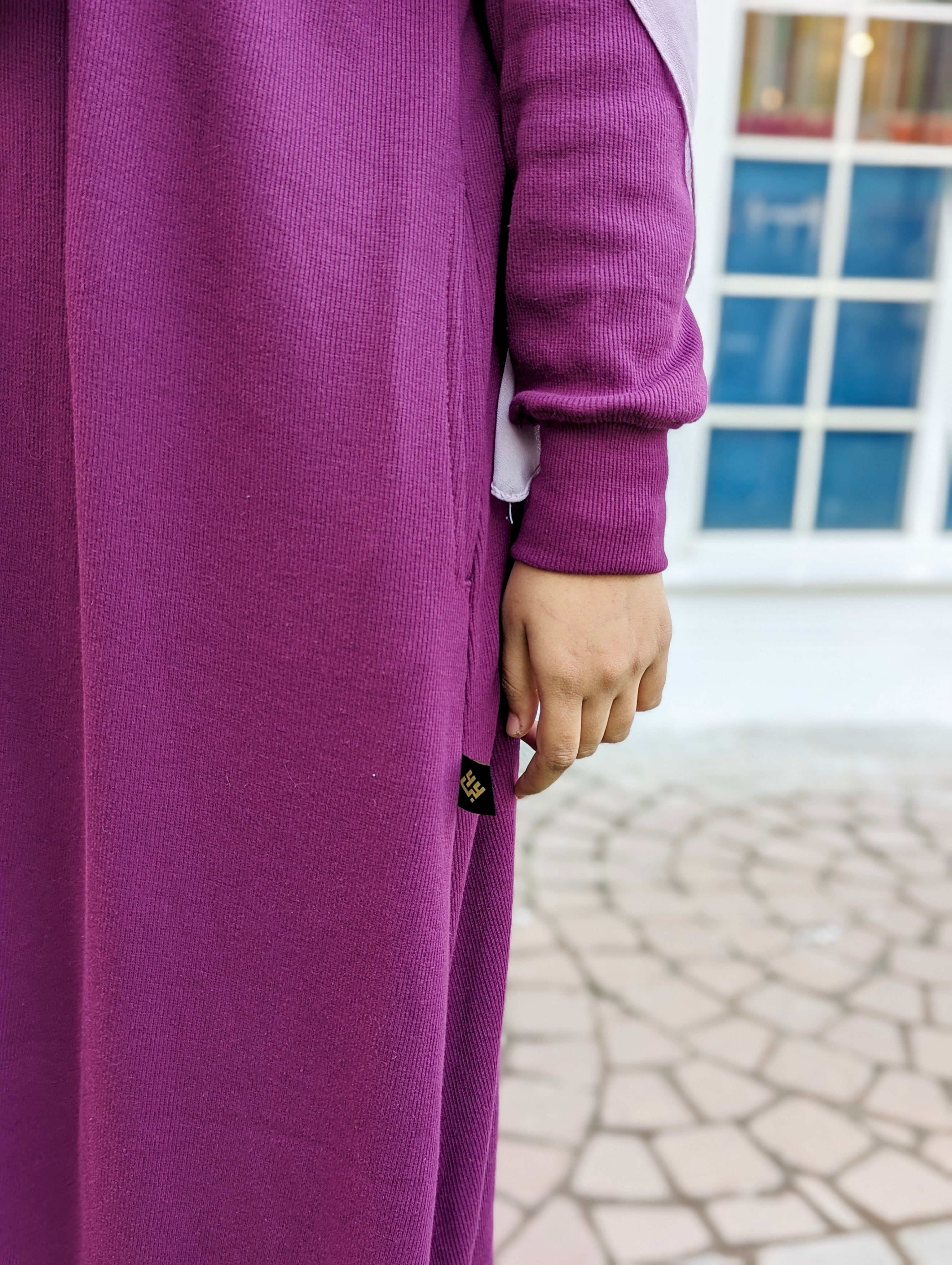 Berry Purple Knit Abaya Dress