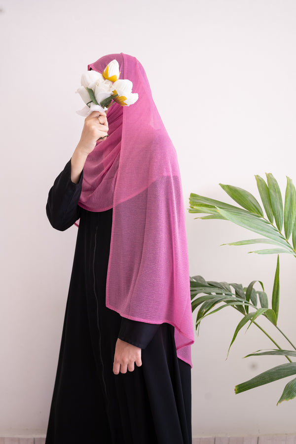 Rose pink Crushed Jersey Hijab