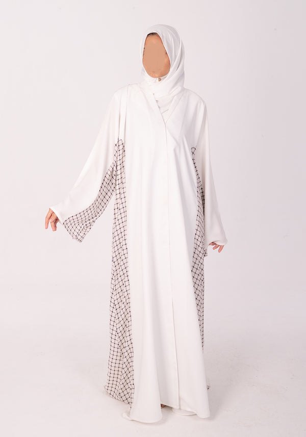 Off-White Checkered Abaya