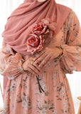 Dusky Pink Floral Maxi Dress