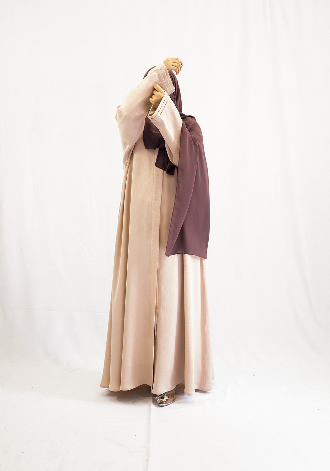 Premium Textured Abaya - Creamy Beige