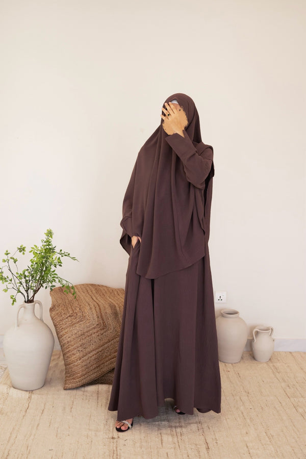 Mocha Abaya & Khimar Set