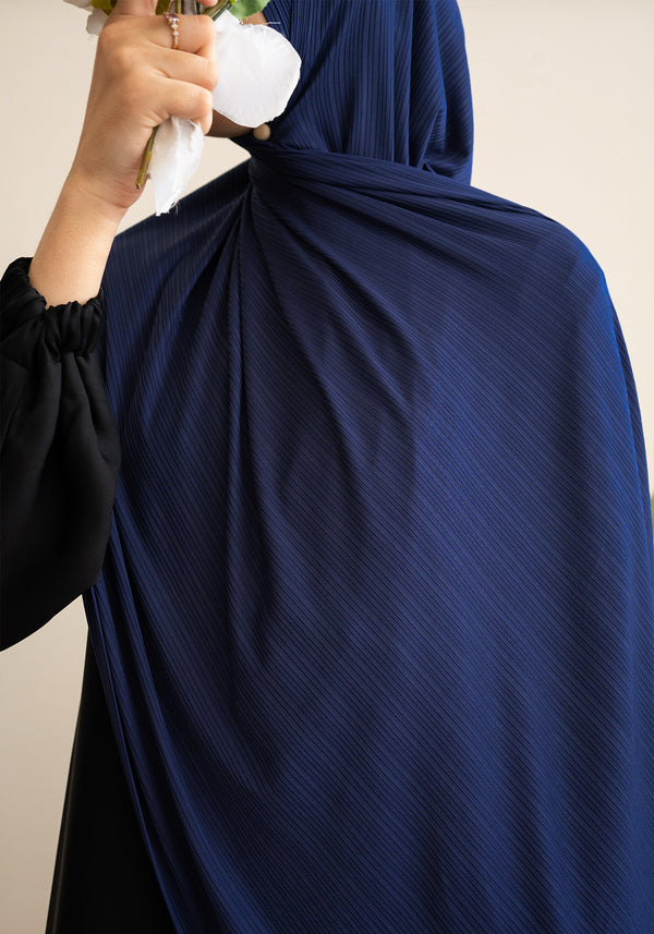 Navy Ribbed Jersey Hijab