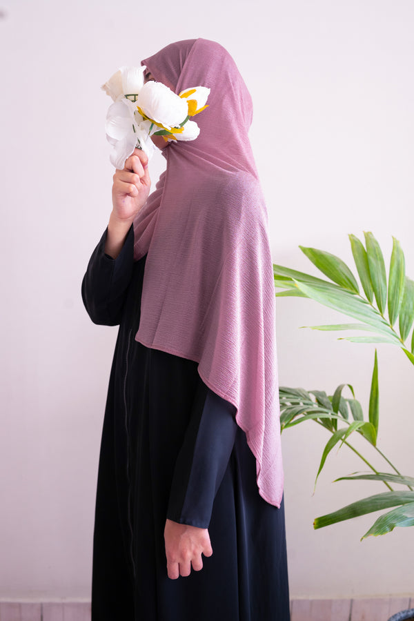 Mauve Pink Crushed Jersey Hijab