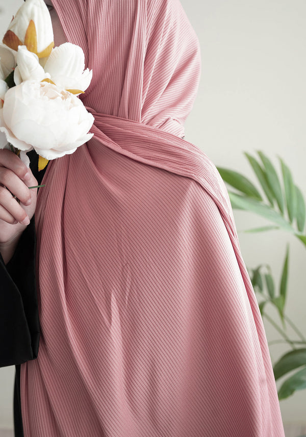 Rose Pink Ribbed Jersey Hijab