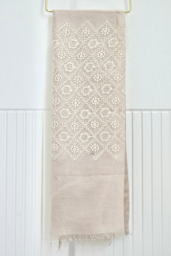 Light Beige - Grace Embroidered Hijab