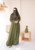 Olive Textured Everywear Abaya