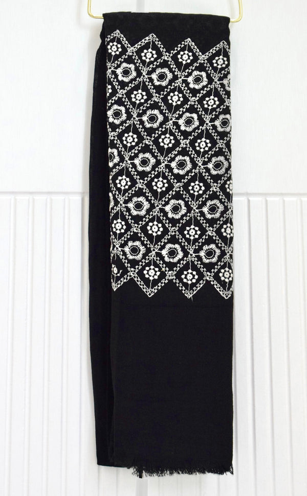 Black - Grace Embroidered Hijab