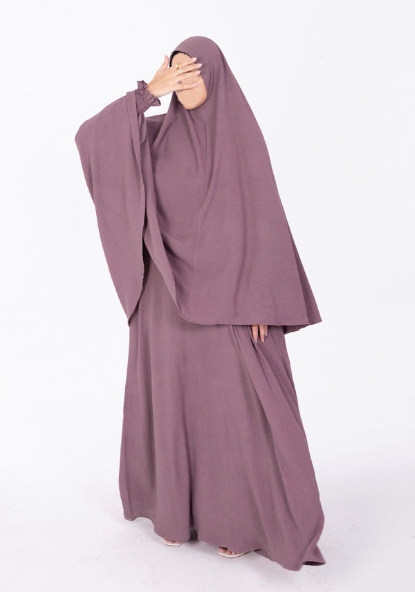 Dusty Lilac Abaya & Khimar Set