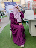 Berry Purple Knit Abaya Dress