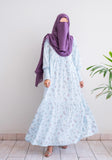 Ice Blue Floral Maxi Dress