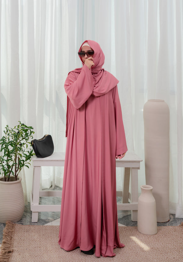 chinese dress ladies Nida Floral Embroidery Cardigan Open Abaya Dress – Urgarment