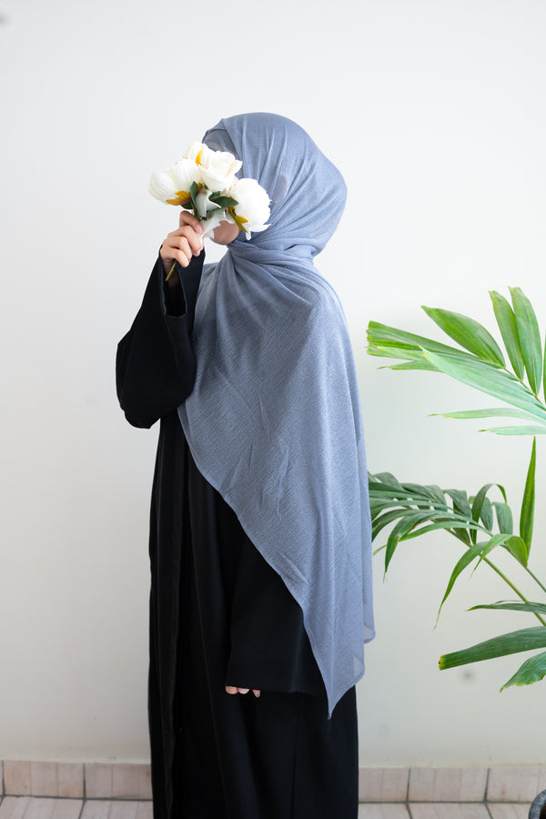 Denim Crushed Jersey Hijab