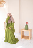 Apple Green Textured Everywear Abaya