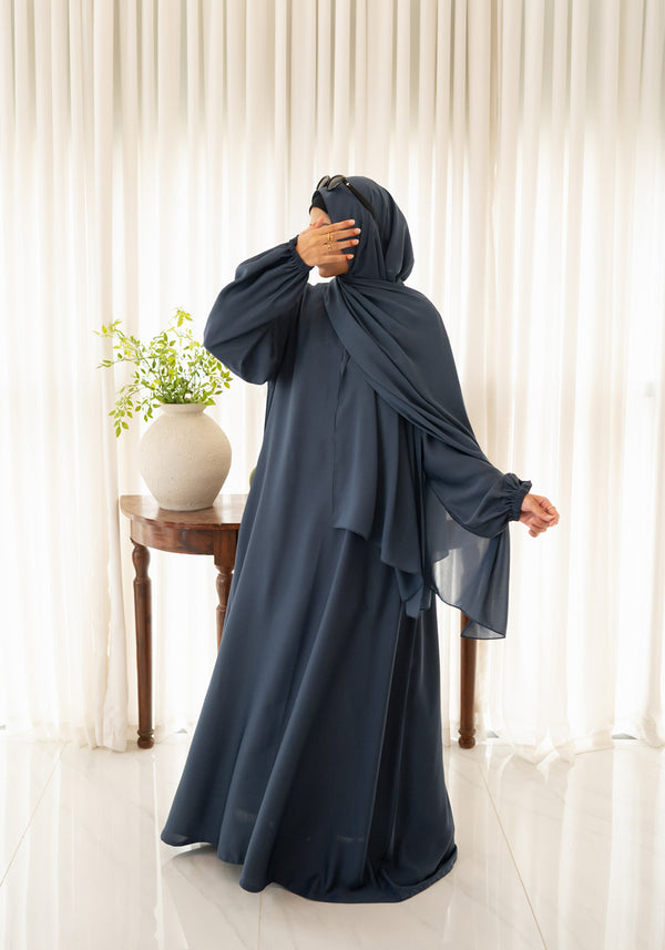 Ash Blue Basic Abaya Set