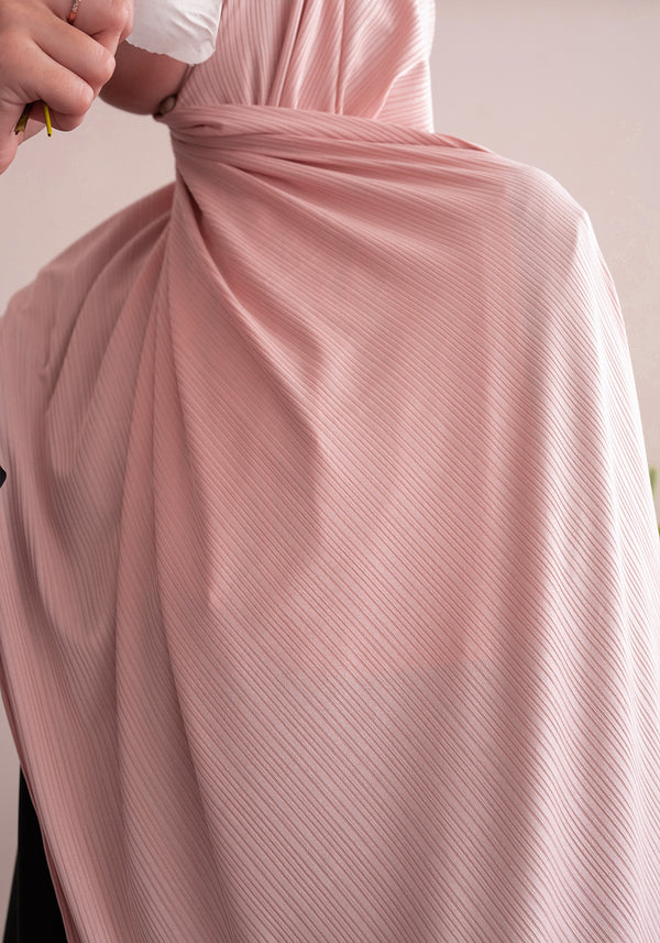 Baby Pink Ribbed Jersey Hijab