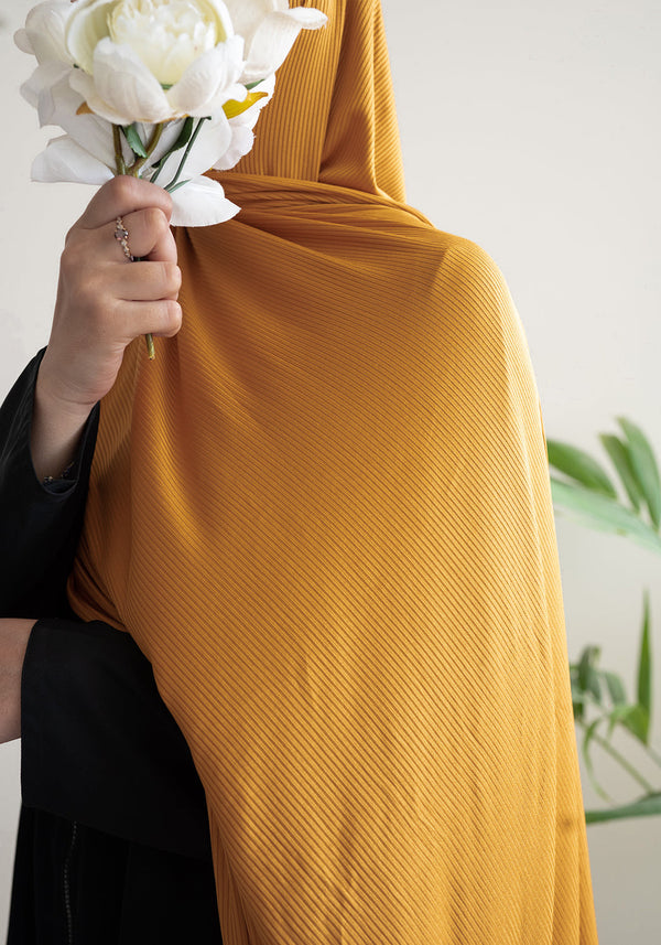 Mustard Ribbed Jersey Hijab