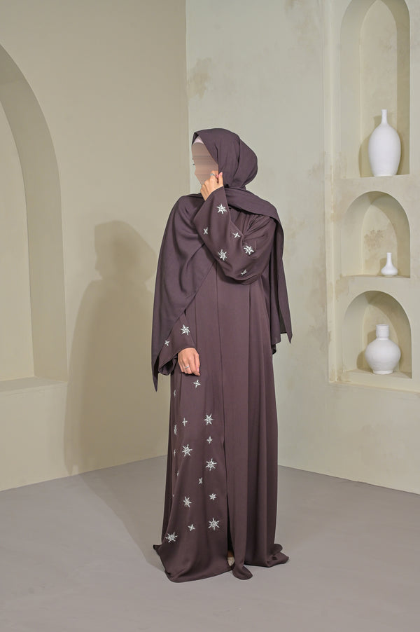 Stella Abaya Set - Dark Brown