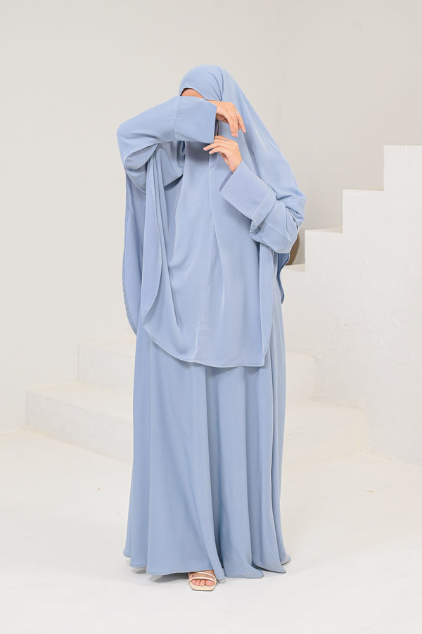 Blue Abaya & Khimar Set