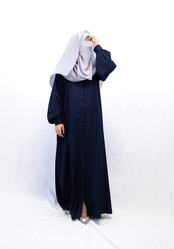 Cuffed Up Abaya - Navy Blue