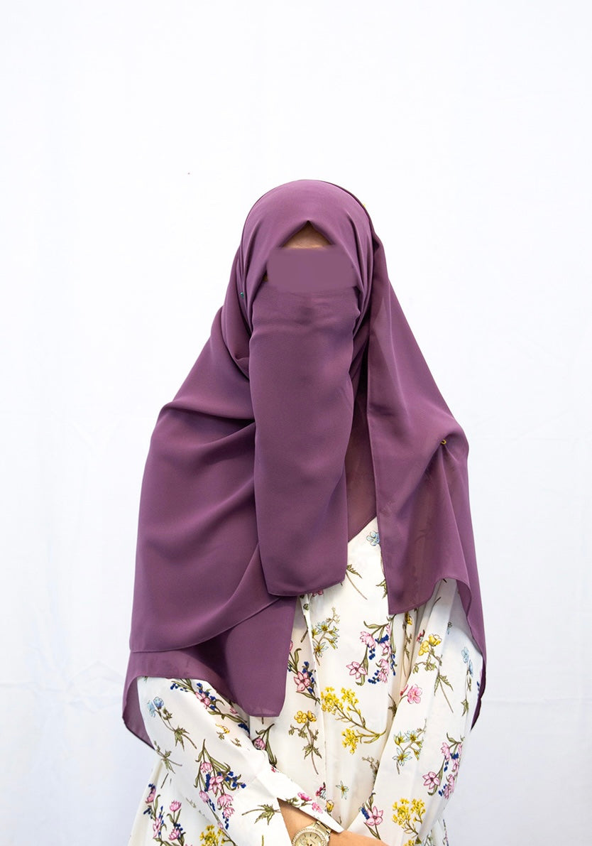 Dark Lilac Hijab & Niqab Set