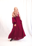 Textured Vital Abaya - Maroon