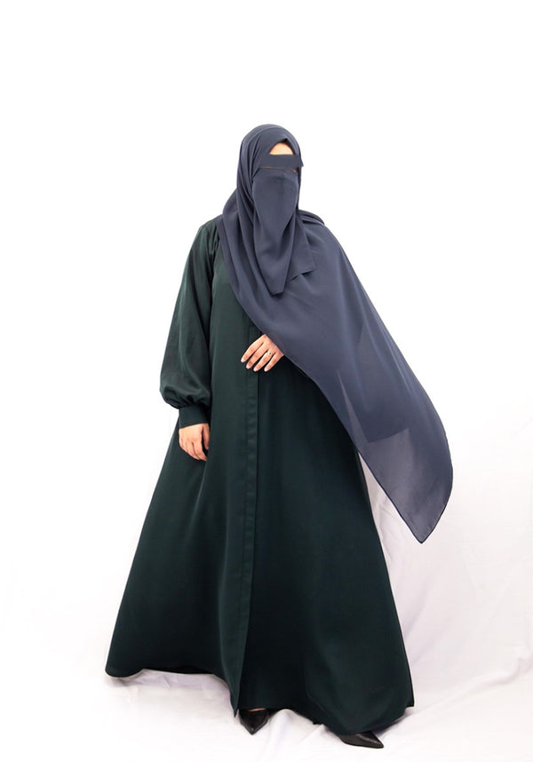 Cuffed Up Abaya - Dark Green