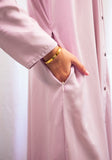 Vital Button Down Abaya - Baby Pink