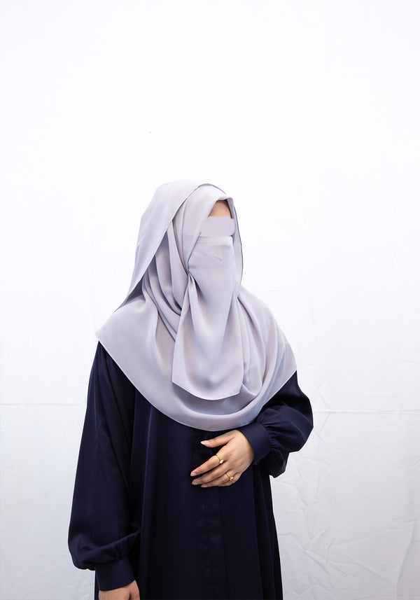 Light Grey Hijab & Niqab Set