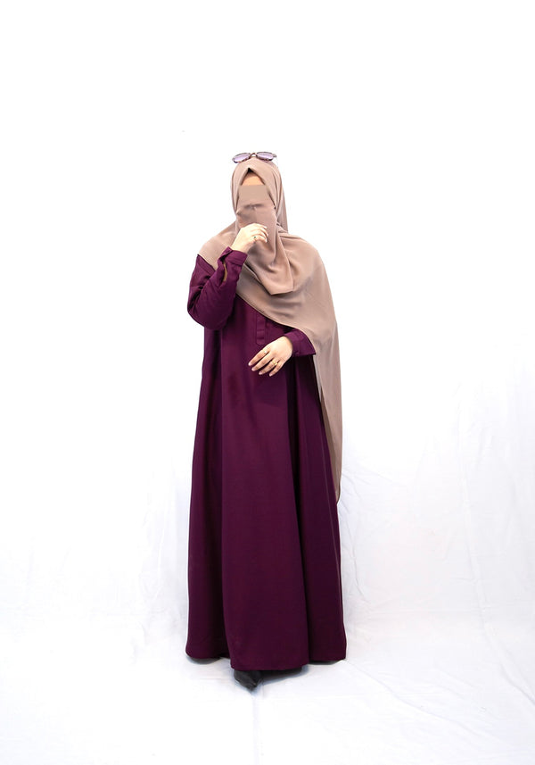 Minimal Everyday Abaya - Plum