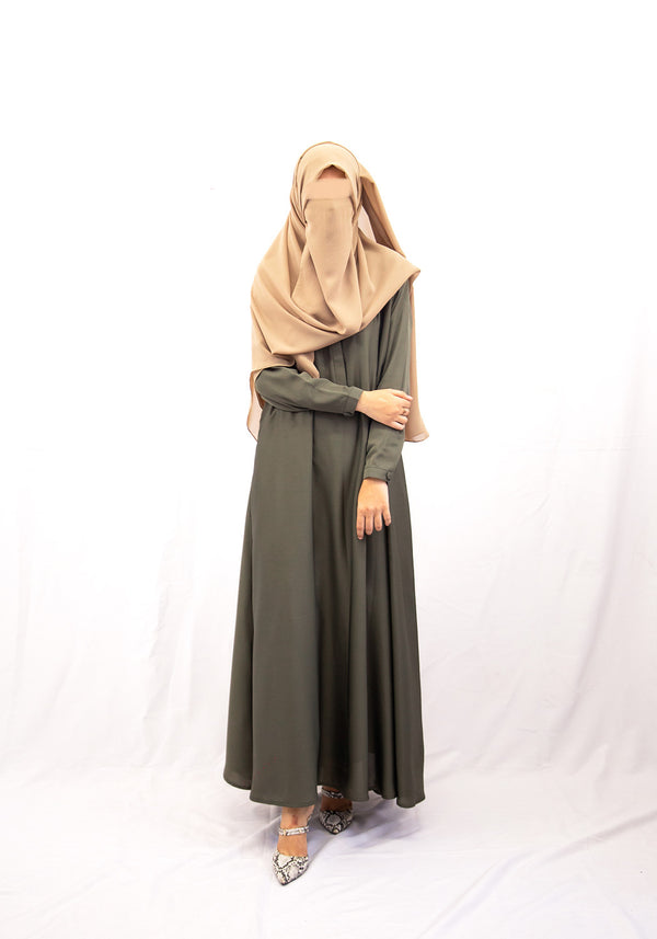 Minimal Everyday Abaya - Green Grey