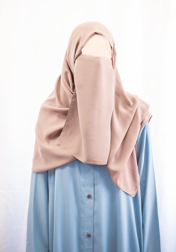 Vital Button Down Abaya - Dove Blue