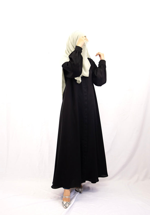 Cuffed Up Abaya - Black