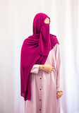 Vital Button Down Abaya - Baby Pink