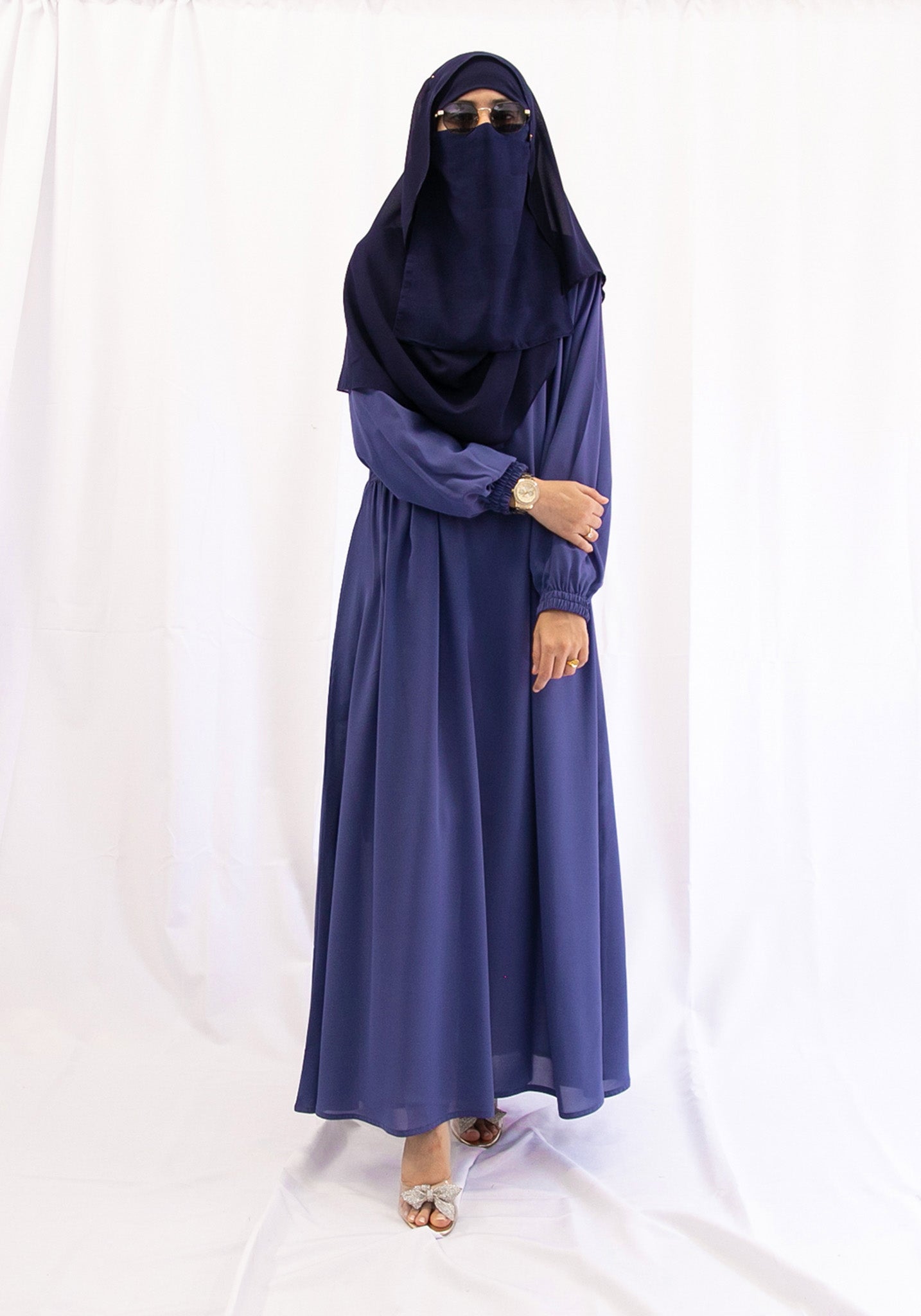 Amani Abaya Set - Denim Blue