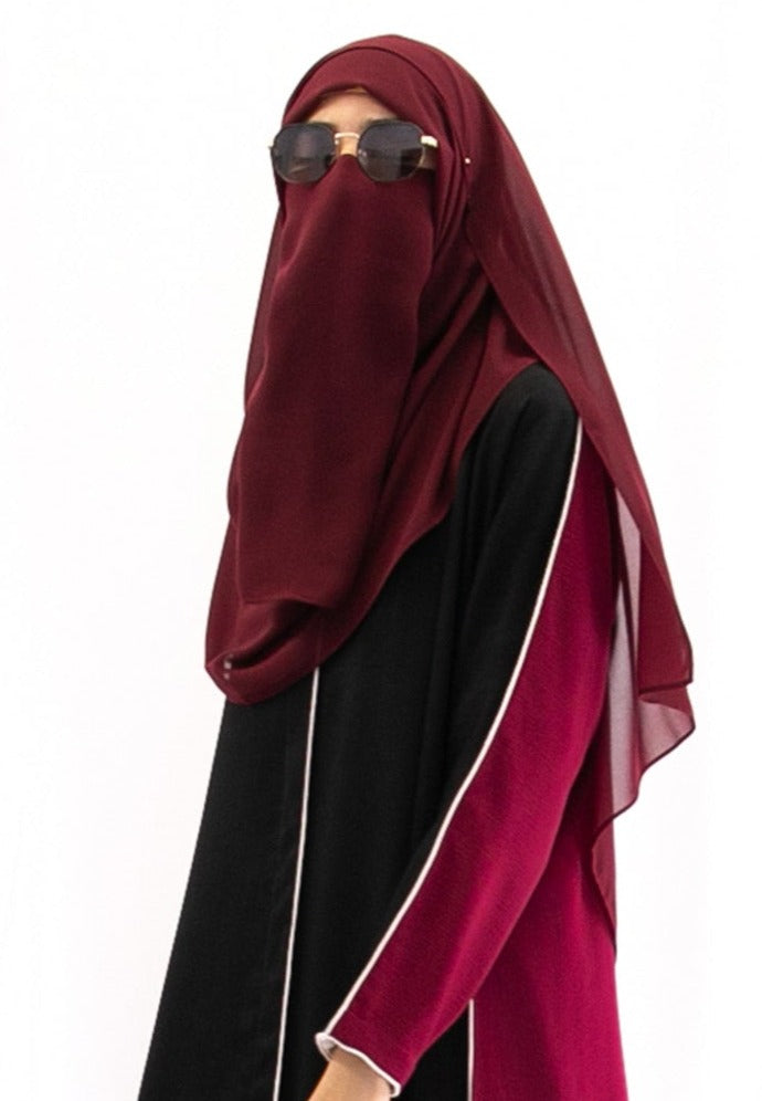 Maroon Hijab & Niqab Set