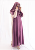 Dichromatic Abaya - Purple & Cream