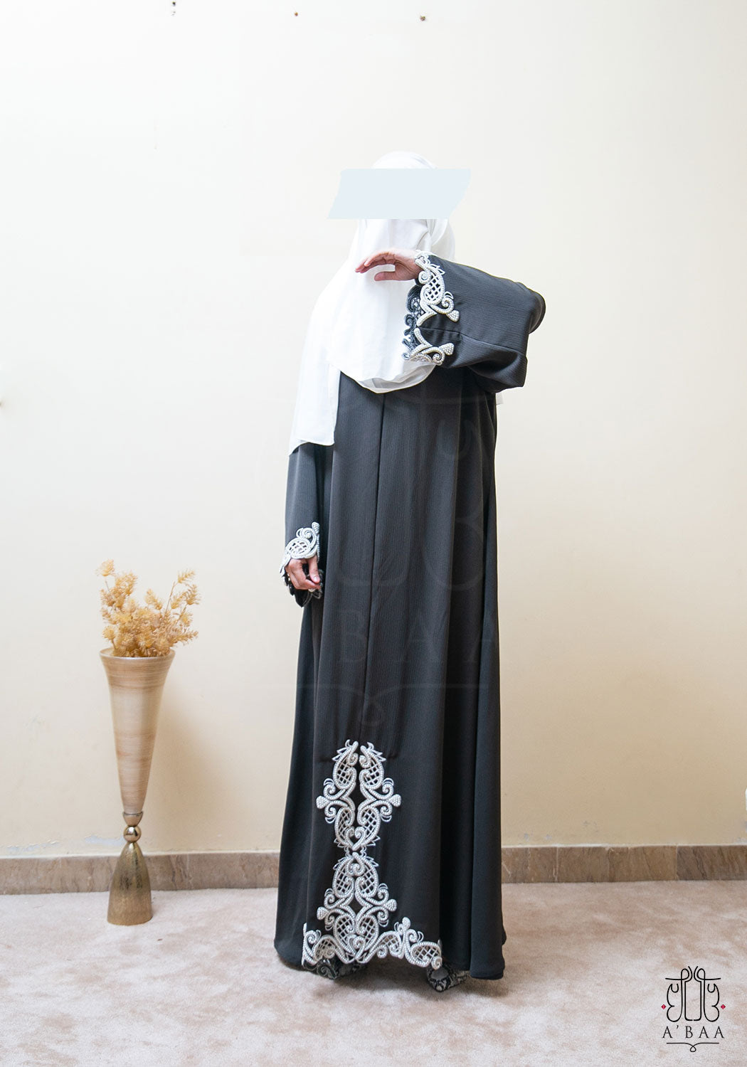 Magnificence - Grey Embellished Abaya