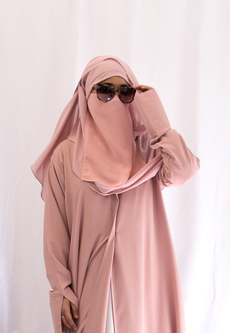 Pastel Pink Hijab & Niqab Set
