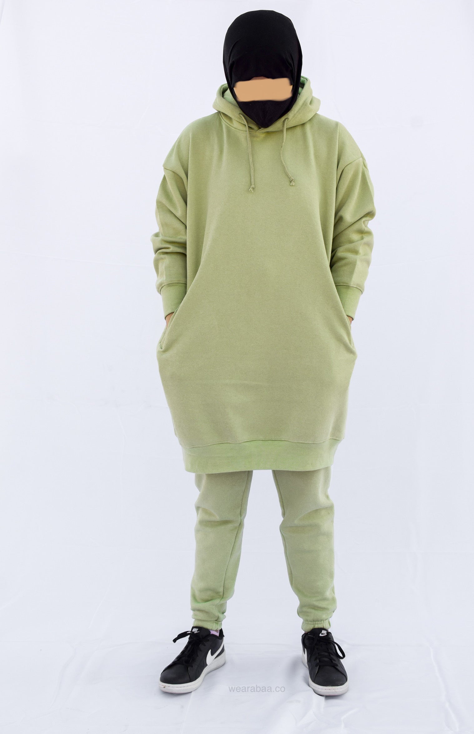Winter Hoodie Sweatsuit - Matcha Green