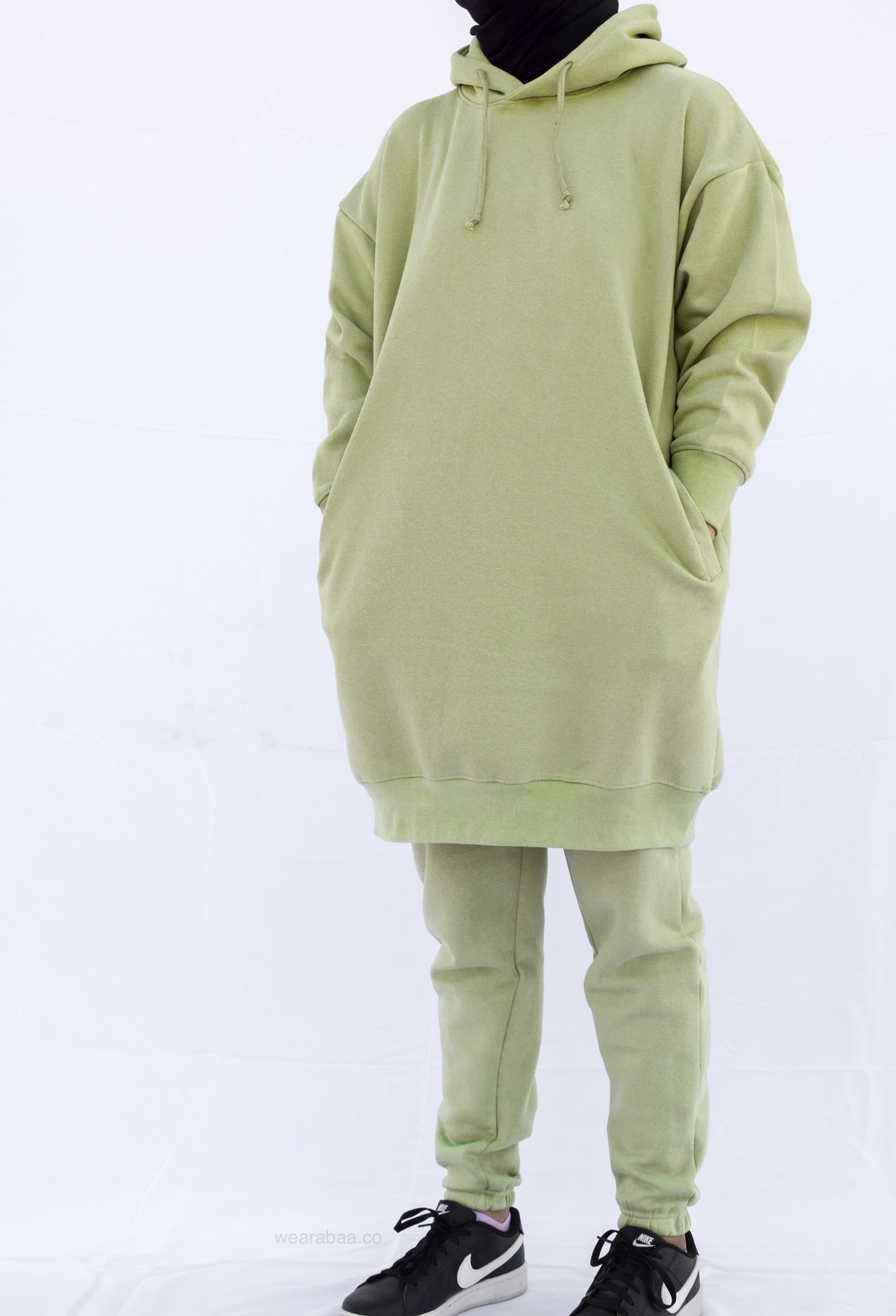 Winter Hoodie Sweatsuit - Matcha Green